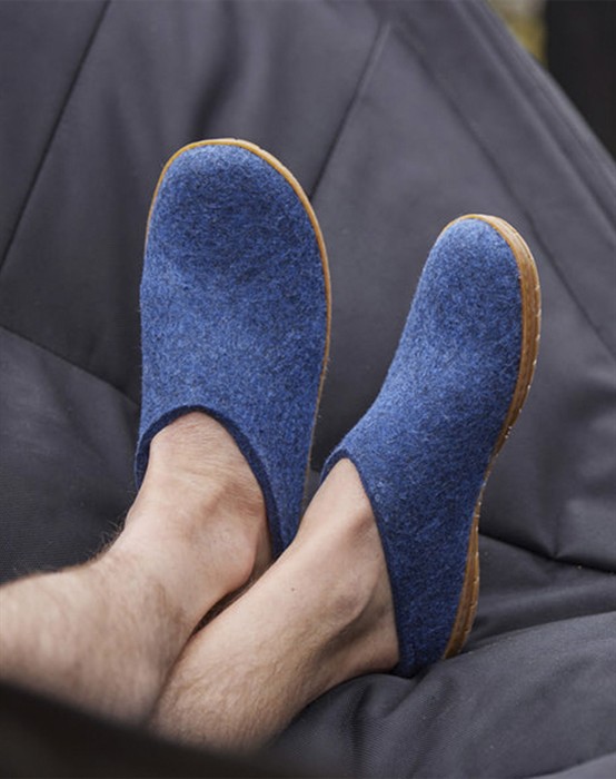 Tøffel - Denim - Honey Naturgummisål